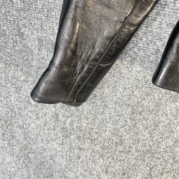 JERRY SHABO Black Soft Leather Jacket Minimalist XS Zip Front Fitted Luxury - Picture 8 of 12